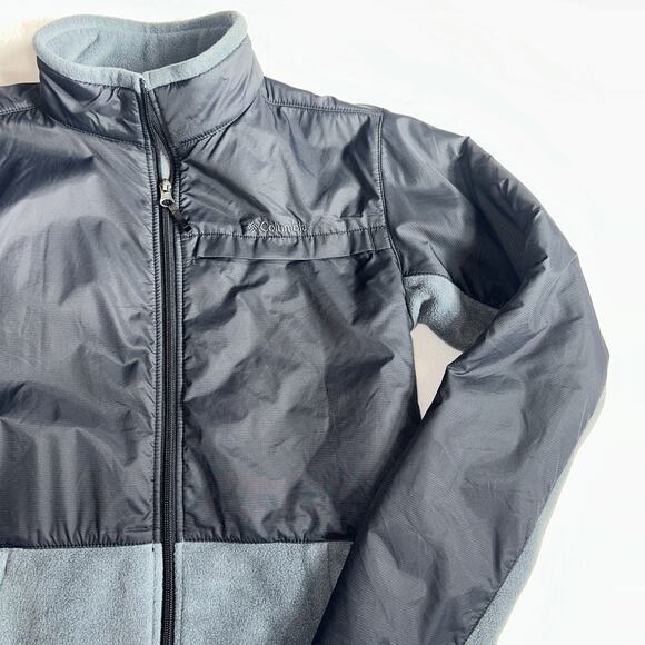 Columbia Sportswear Boys Full Zip Fleece Jacket Size XL Gray Blue Softshell Coat - Picture 4 of 12